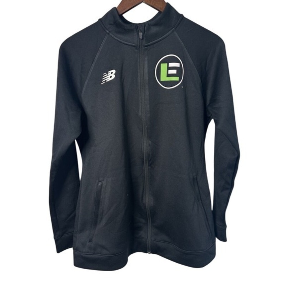 New Balance x Lacrosse Women Size Large Logo Black‎ Jacket Sporty Activewear